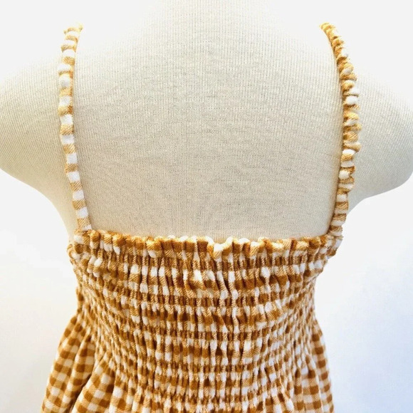 NWT SO Juniors Pullover Terry Cloth Smocked Peplum Plaid Shirred Tank Size Large - Picture 7 of 12